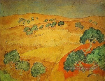  1902 Peintre - Barcelone paysage d’été 1902 cubiste